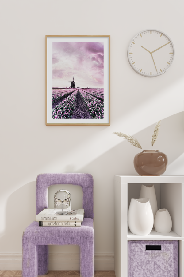 Purple Windmill Lavender Poster