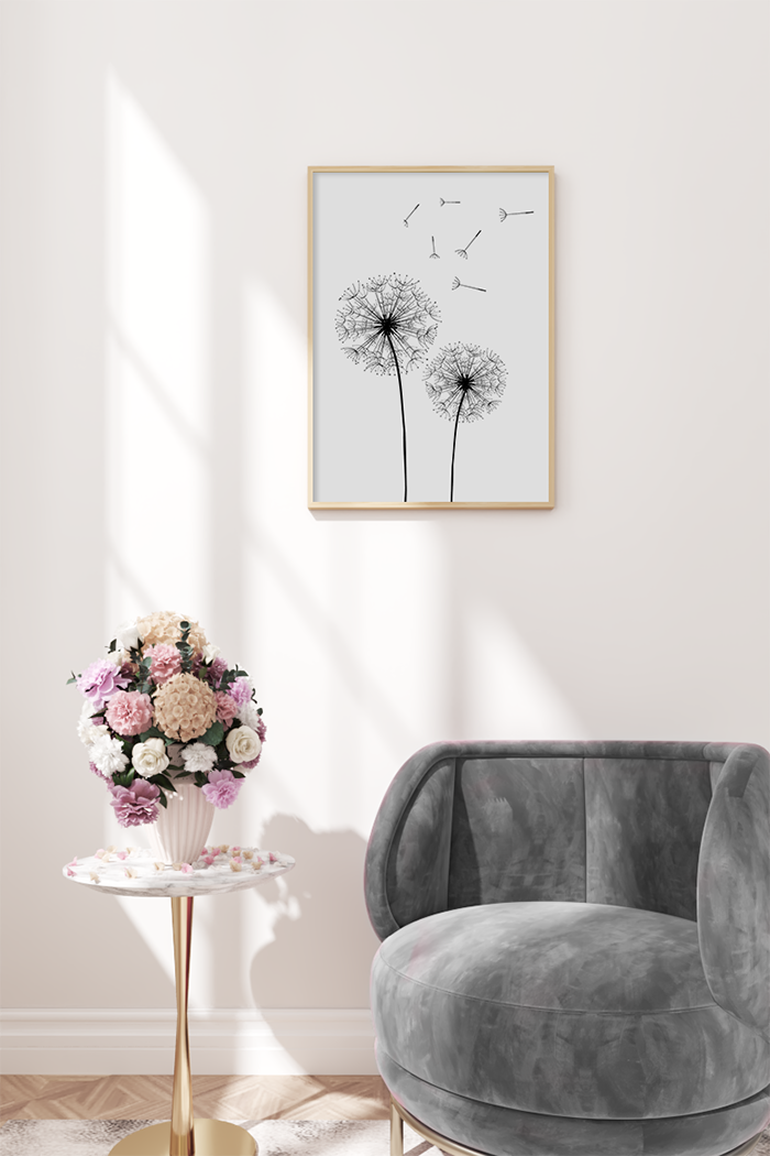 Dandelion Line Poster