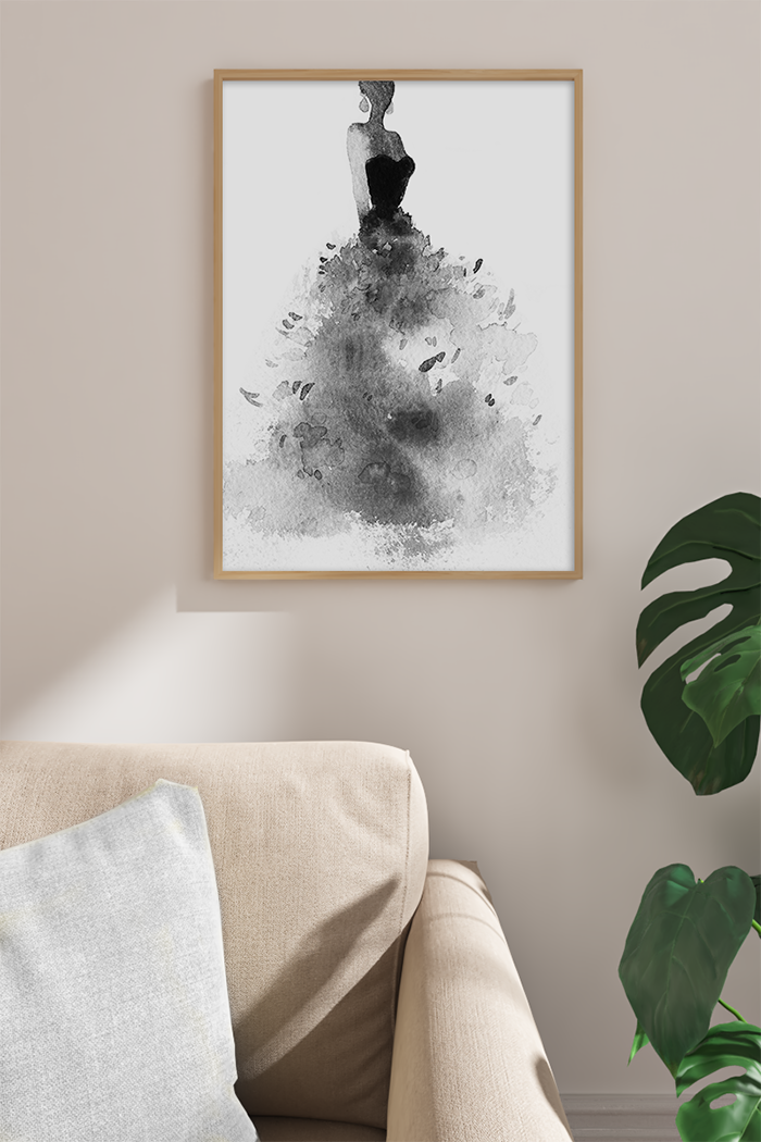 Women in Gown Abstract Art Print