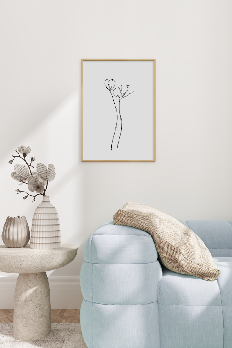 Flower Line Art Poster