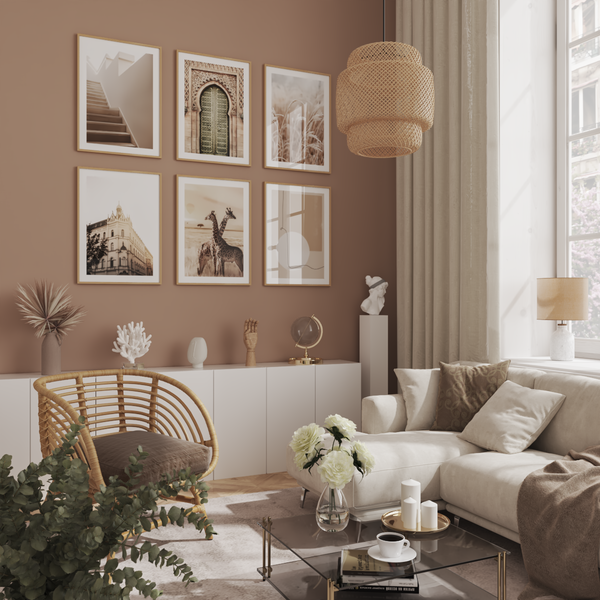 Apartment Modern Orange Wall Art Poster Decor Living Room Ideas City Architecture Print