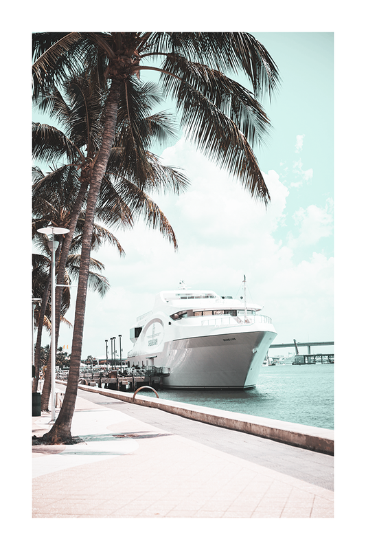 Yacht in the Coast Poster