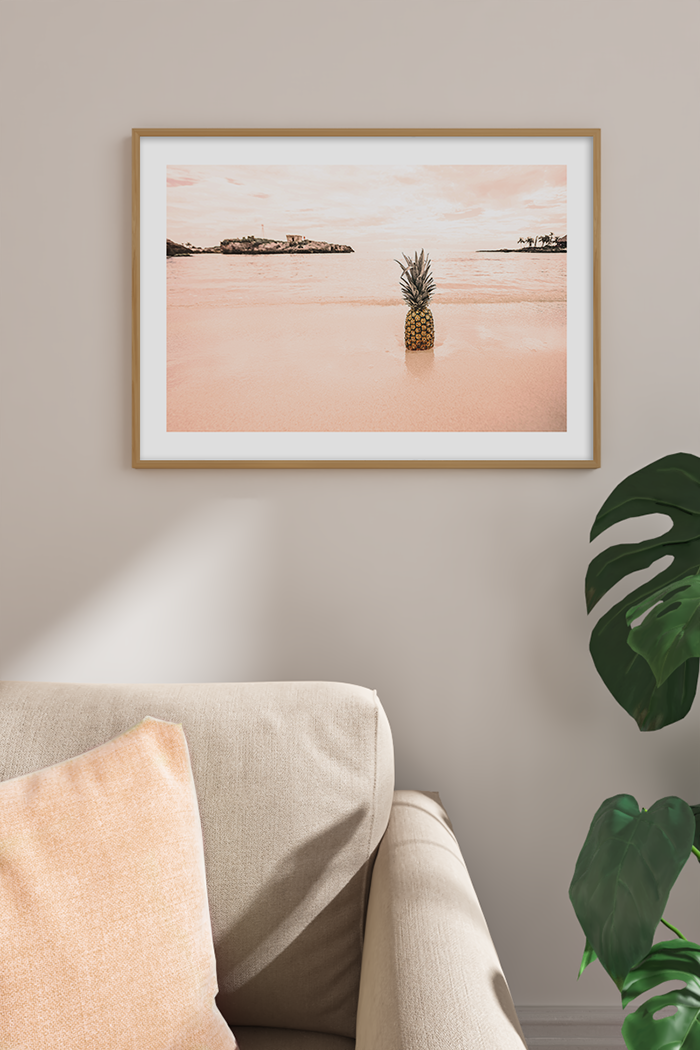 Pineapple on the Beach Poster