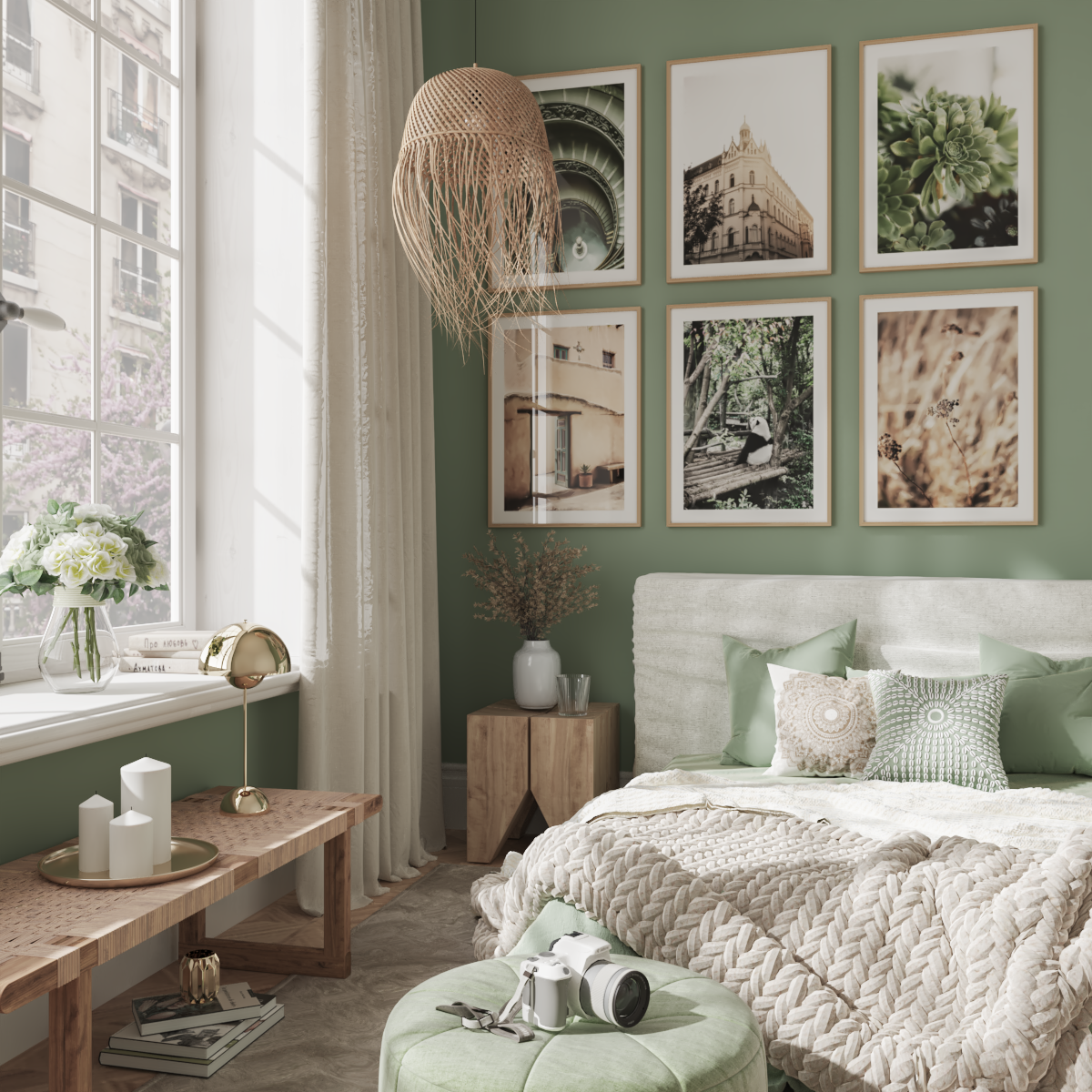 Green Guest Bedroom Renovation Modern Wall Art Decor Nature Animal Poster for Teen Women