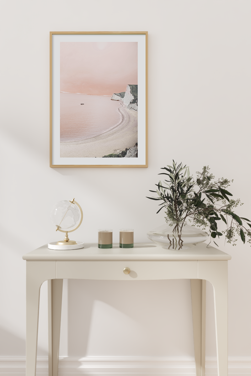 Light Pink Coastline Poster