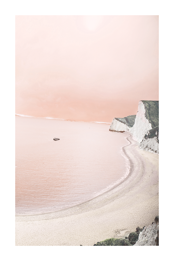 Light Pink Coastline Poster