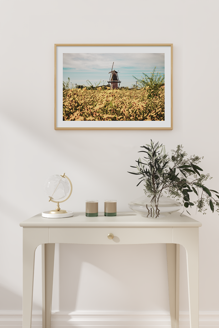 Windmill in the Field Poster