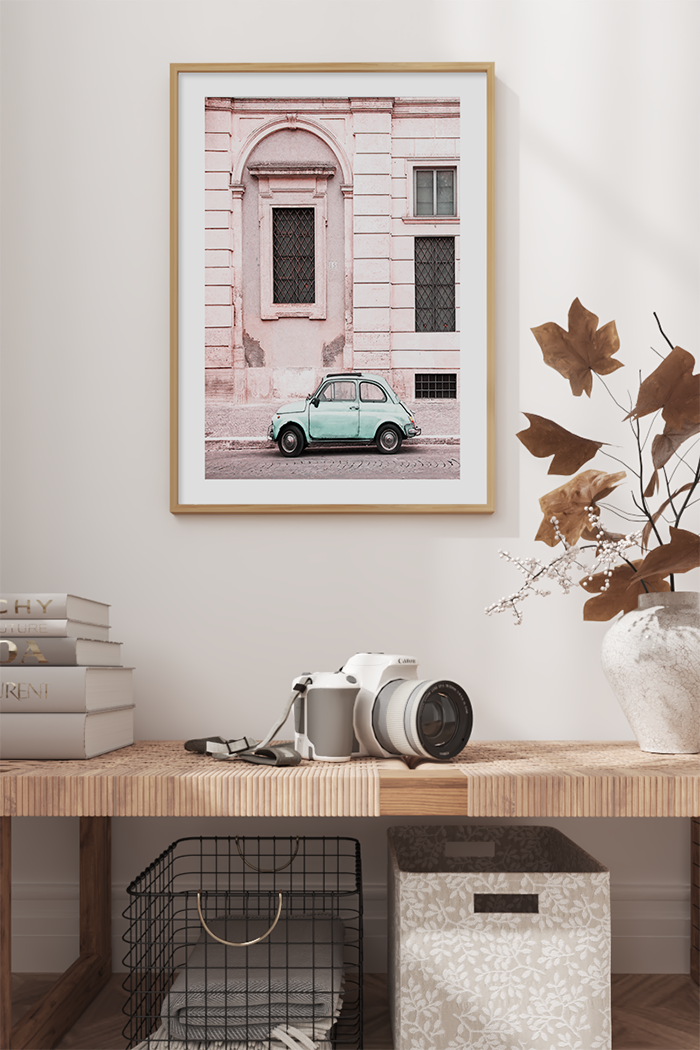 Mini Green Car Poster