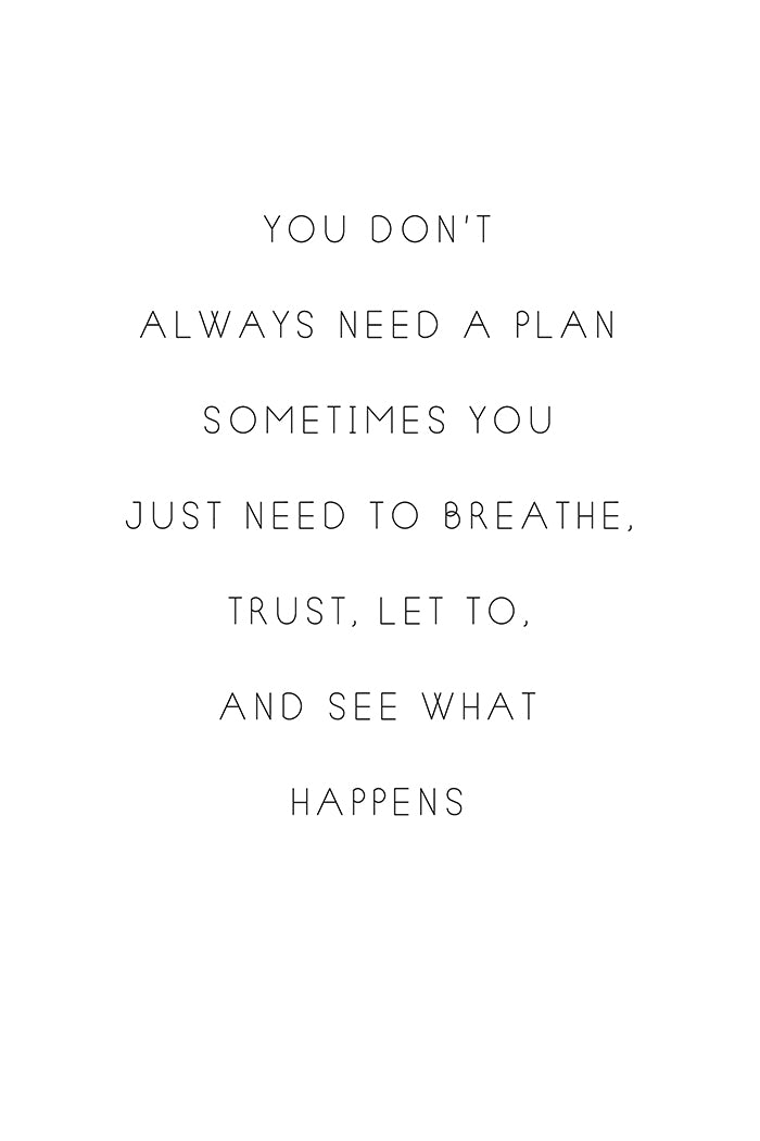 You Don't Always Need a Plan Poster