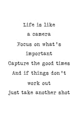 Life is Like a Camera Poster