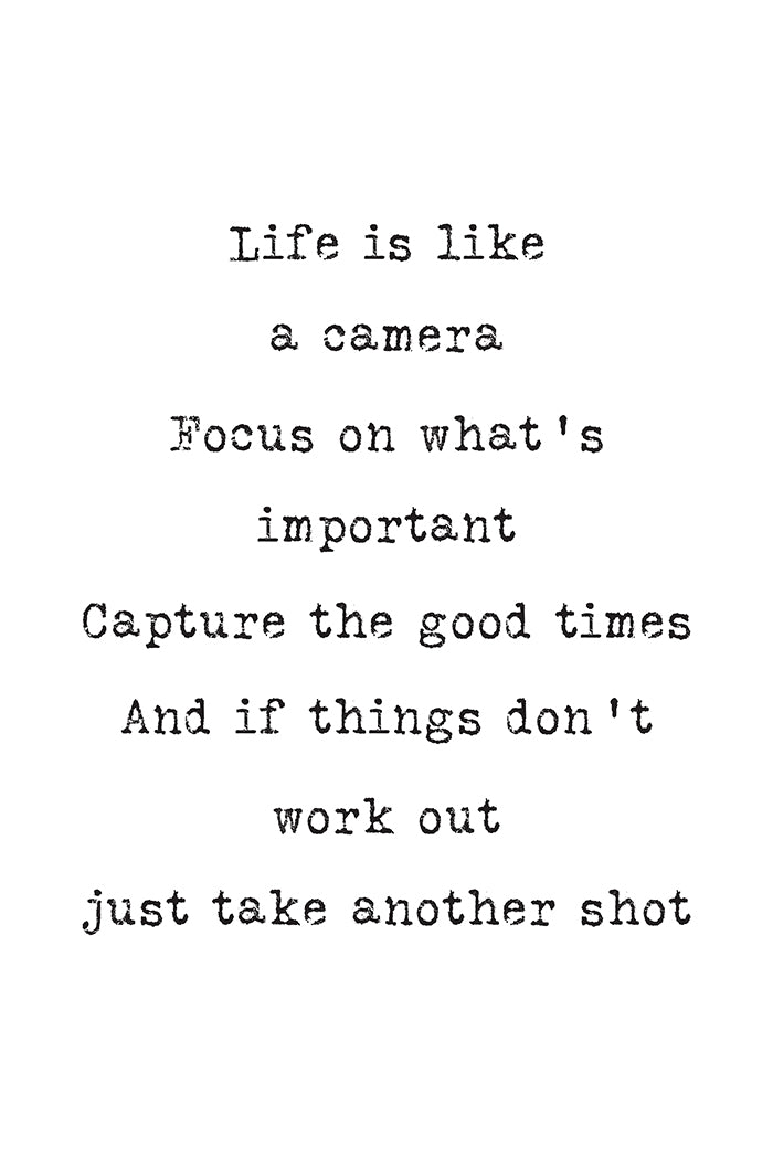 Life is Like a Camera Poster