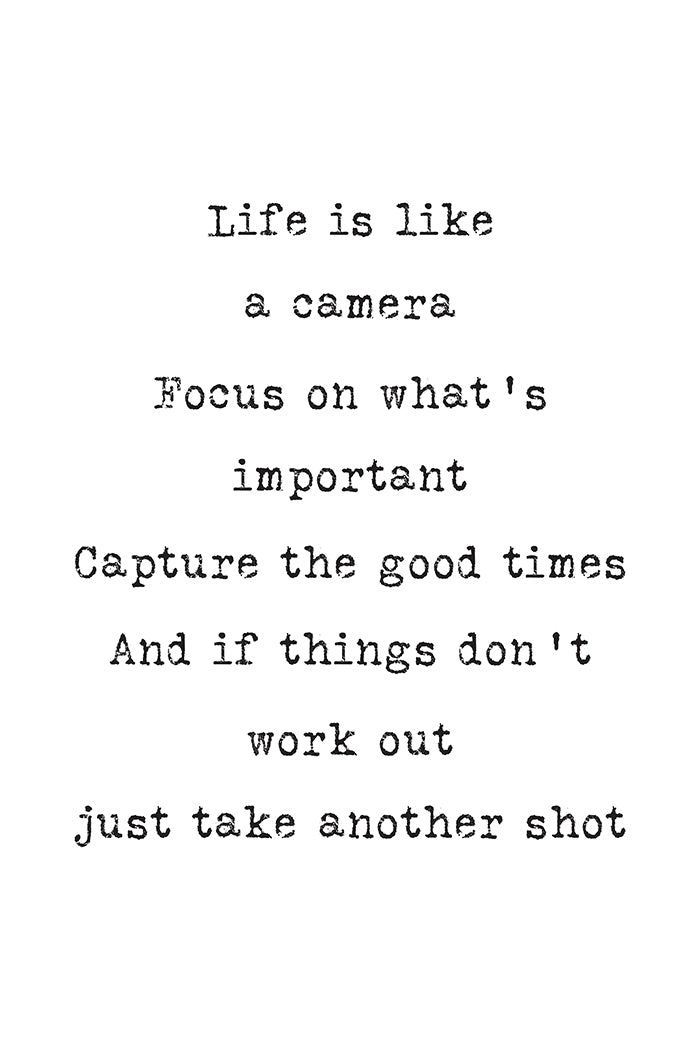 Life is Like a Camera Poster