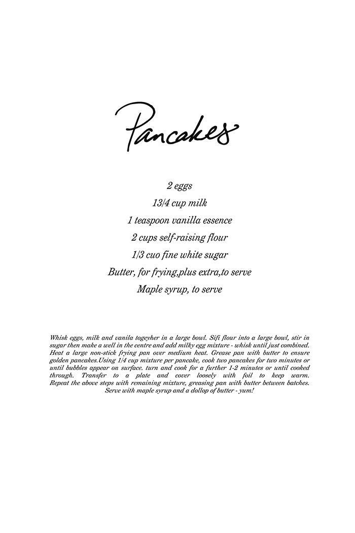 Pancake Recipe Poster