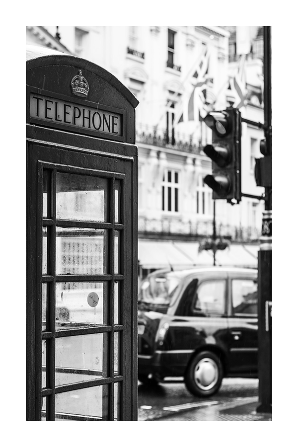 Vintage Phone Booth Poster
