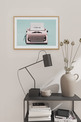 Pink Typewriter Poster