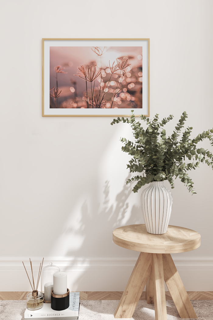 Romantic Plants at Sunset Poster