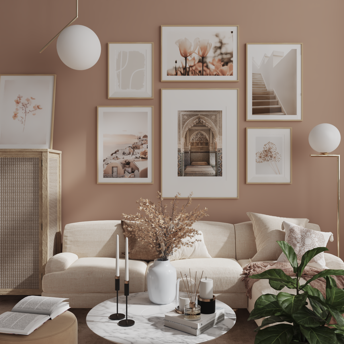 Modern Picture Wall Living Room Sofa Wall Decor Ideas Nature Brown Art Poster Remodel Home
