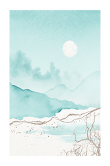 Snowy Mountain Painting Poster