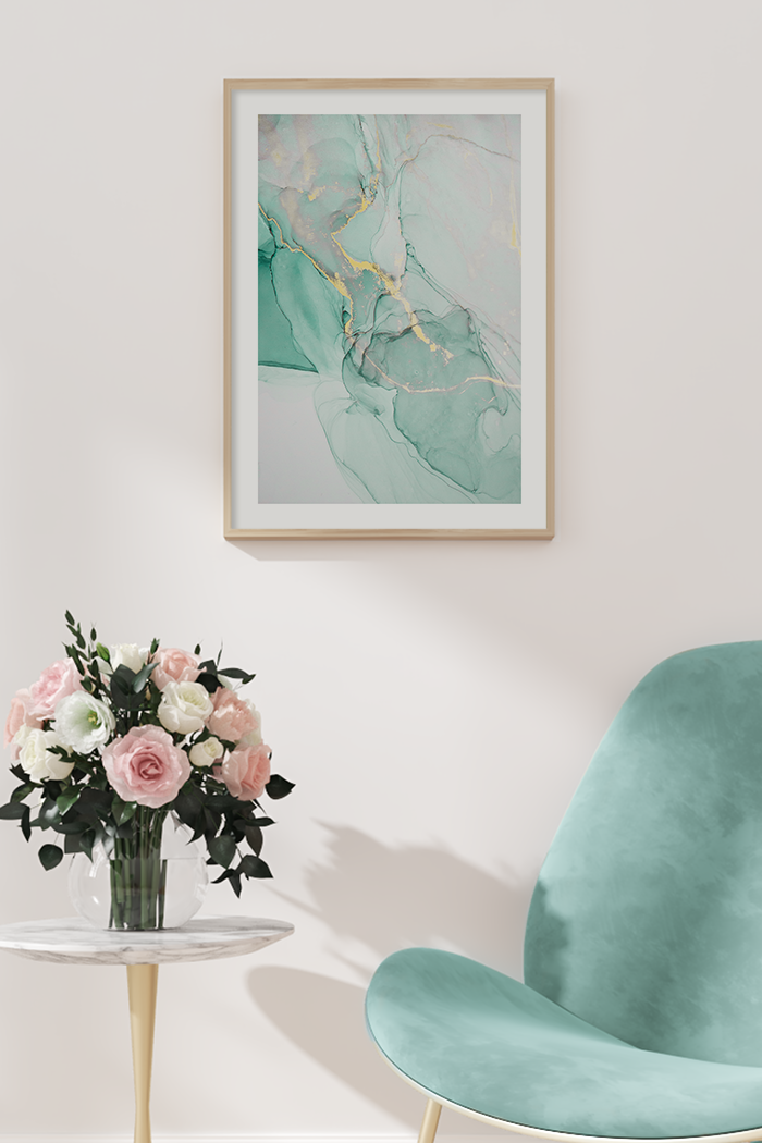 Watercolor Mint Green Poster