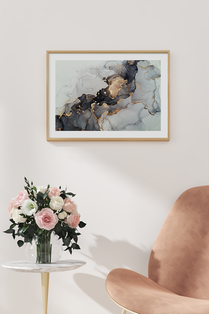 Black and Gold Marble Poster No.2