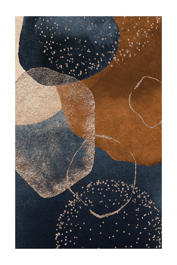 Abstract Dark Blue Brown Poster