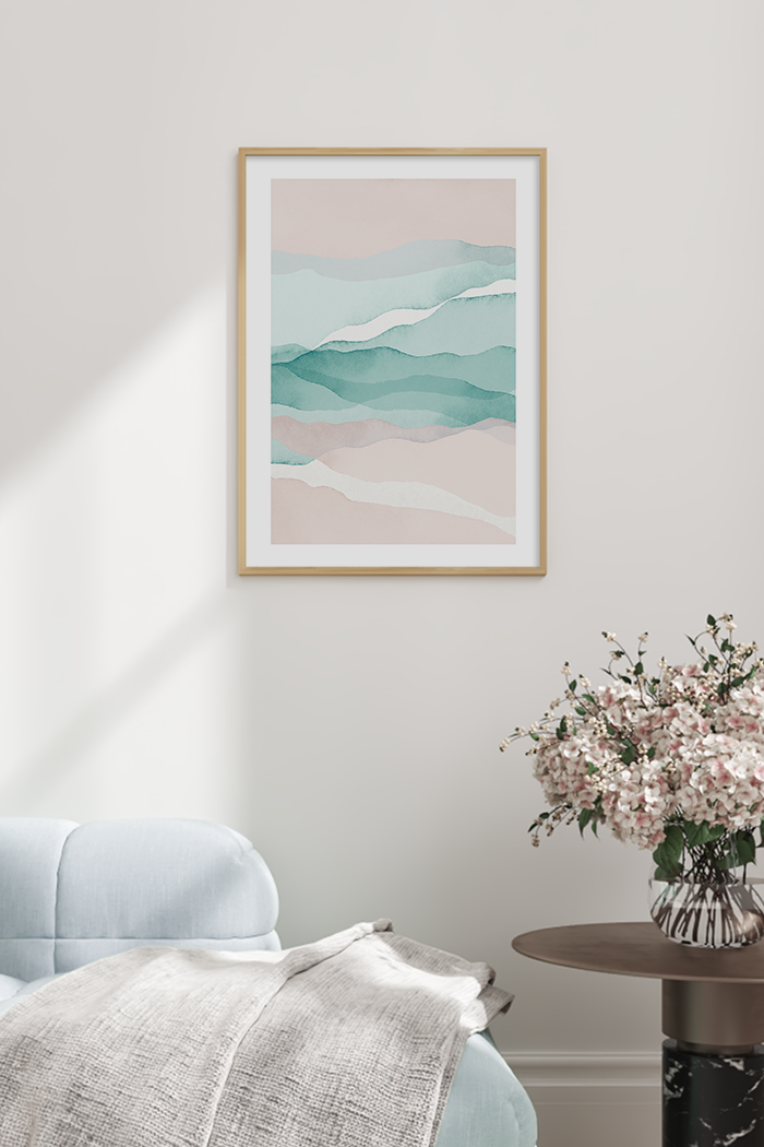 Watercolor Pastel Mountain Poster