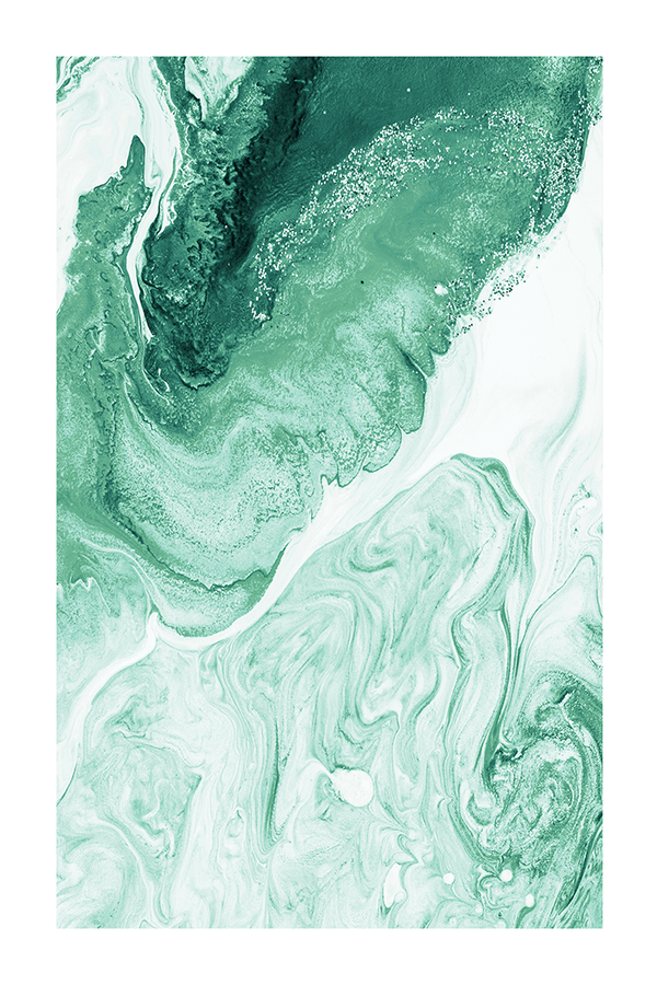 Abstract Green Wave Poster