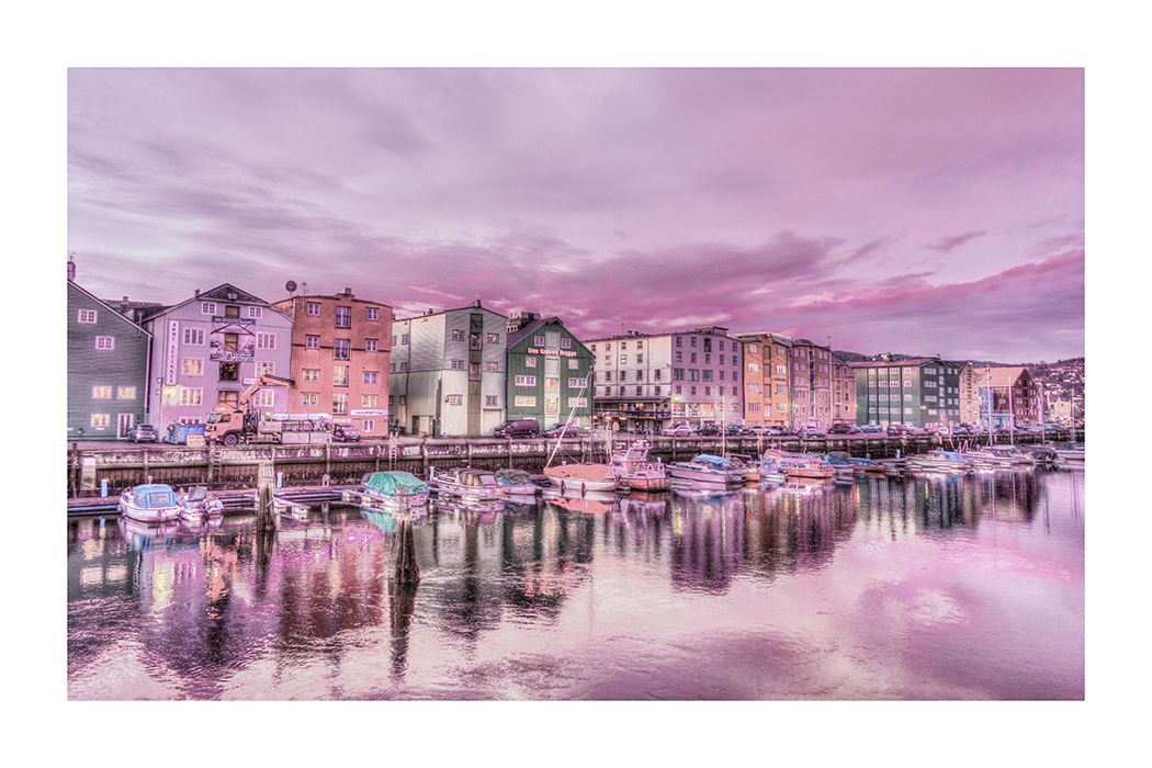 Purple City Scenery Poster