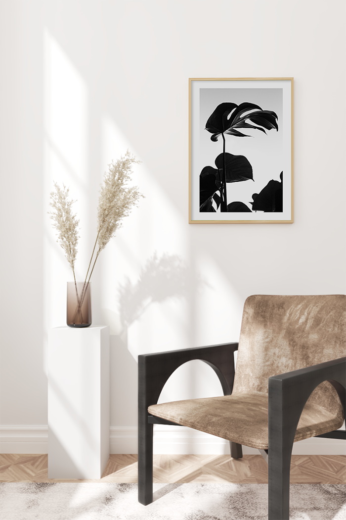 Monochrome Monstera Poster