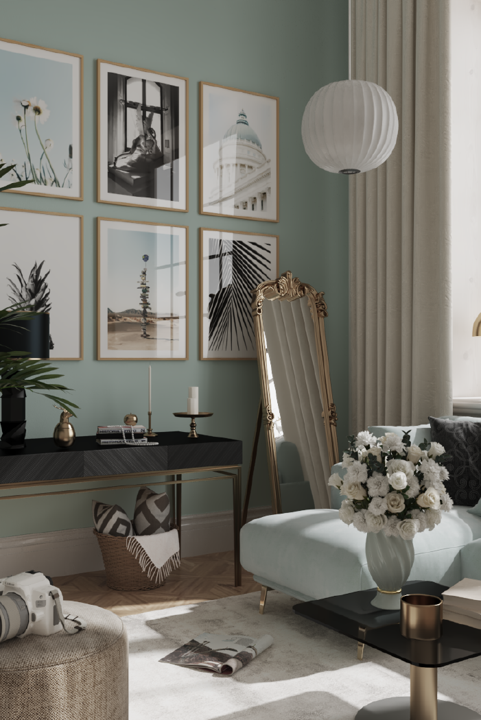 Monochrome Palm Leaf Poster