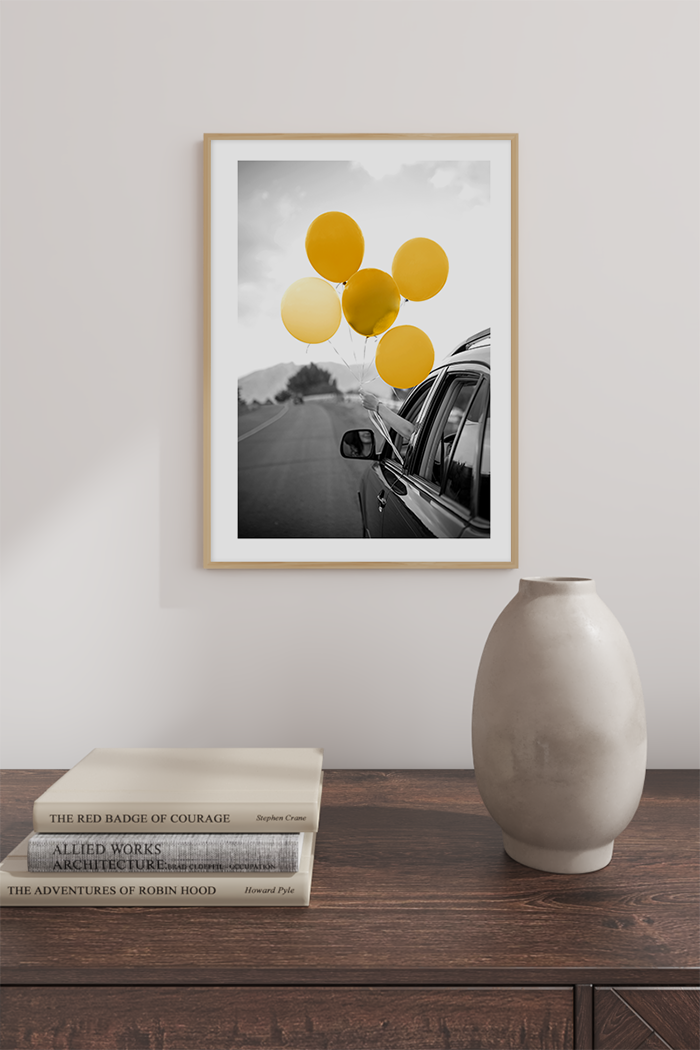 Yellow Balloon Photo Poster