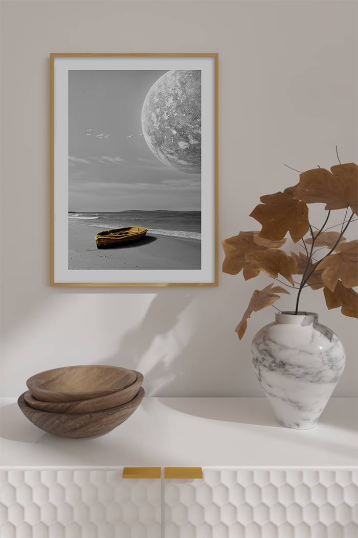 Seaside Boat Poster