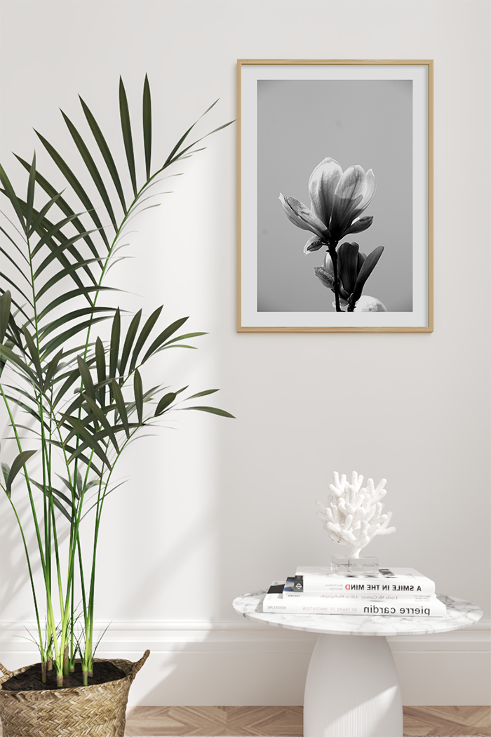 Monochrome Flower Poster