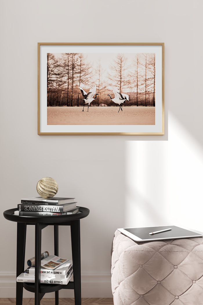 Dancing Cranes Poster