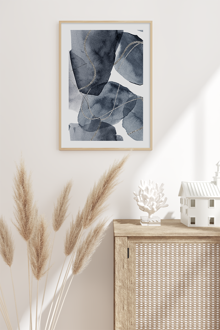 Watercolor Blue Shapes Poster