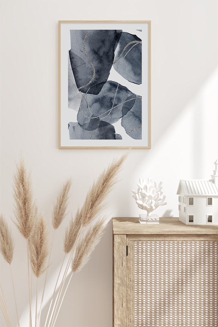 Watercolor Blue Shapes Poster