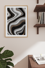 Black Gold Fluid Art