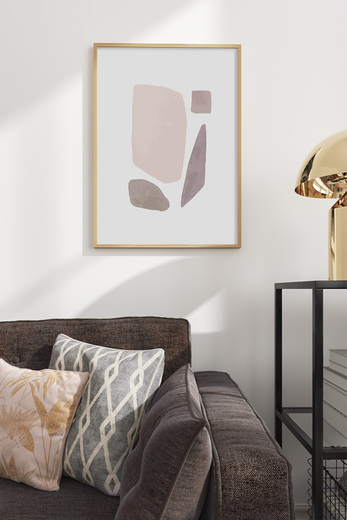 Pink Abstract Shapes Print
