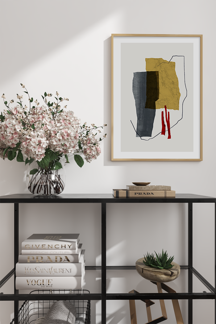 Yellow Red Texture Poster