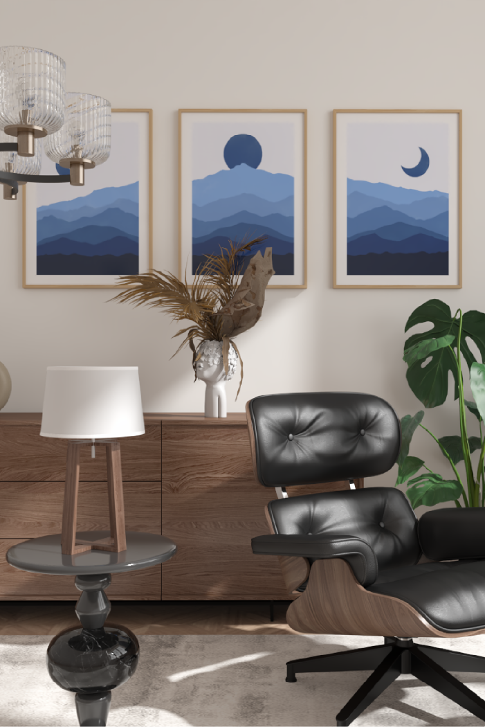 Blue Mountains Illustration Poster