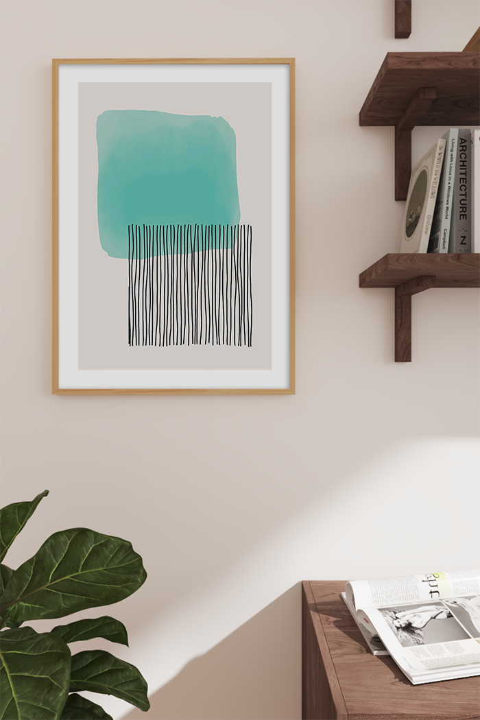 Abstract Cyan Shape Poster