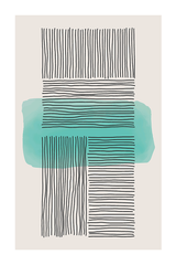 Abstract Cyan Line Poster