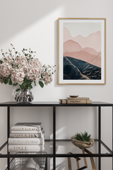 Pink Abstract Mountain Poster