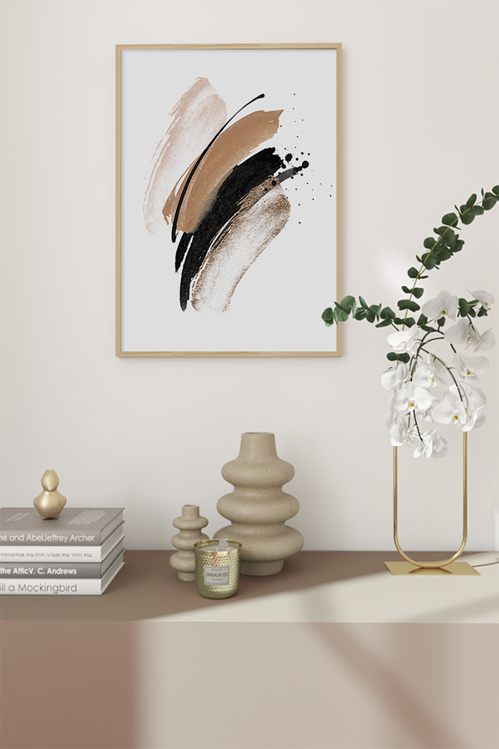 Brown and Black Strokes Poster