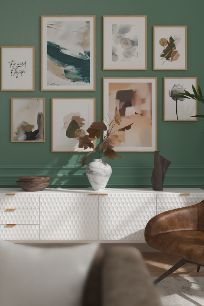 Green Brown Painting Print