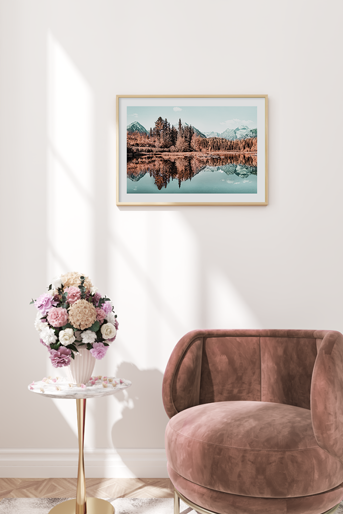 Autumn Mountain Reflection Poster
