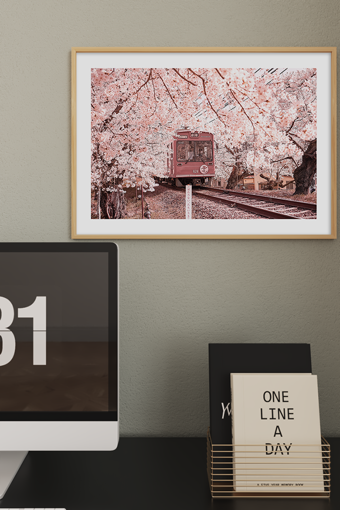 Train Under the Cherry Tree Poster