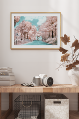 A Road of Pink Trees Poster