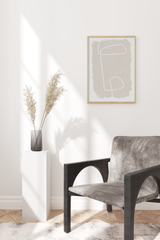 Beige Abstract Line Art Print No.4