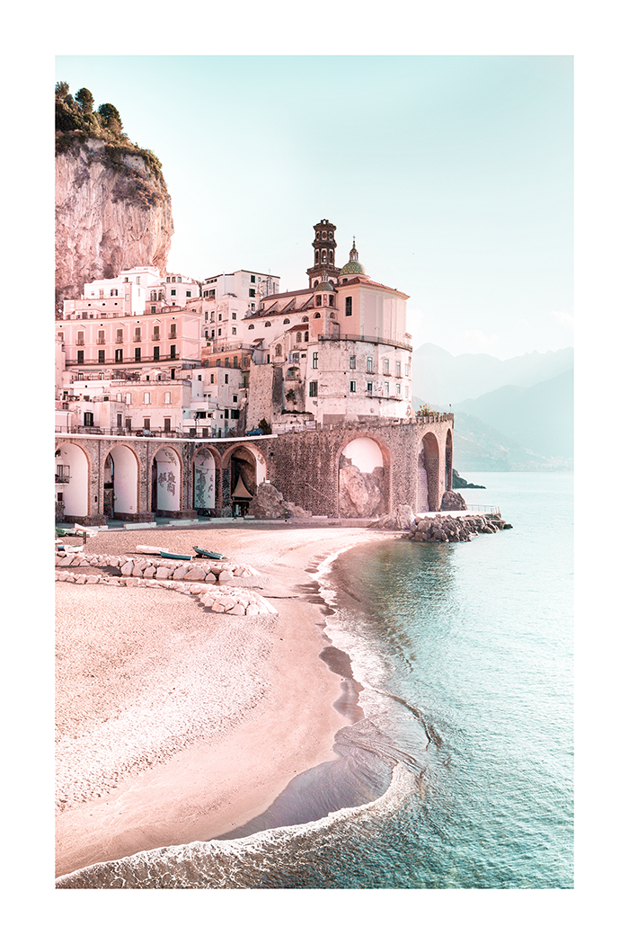 Pink Amalfi Coast Poster